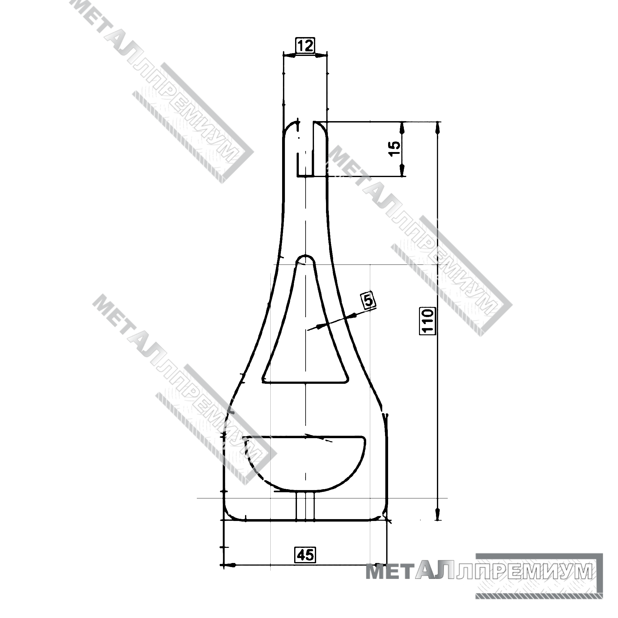 Грунтозацеп для шестиленточной гусеницы ратрака
